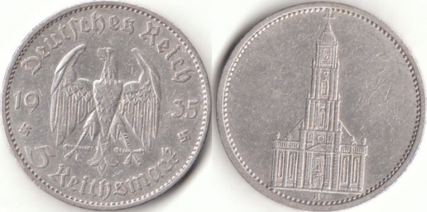 5 Reichsmark 1935  Deutsches Reich Garnisonkirche A